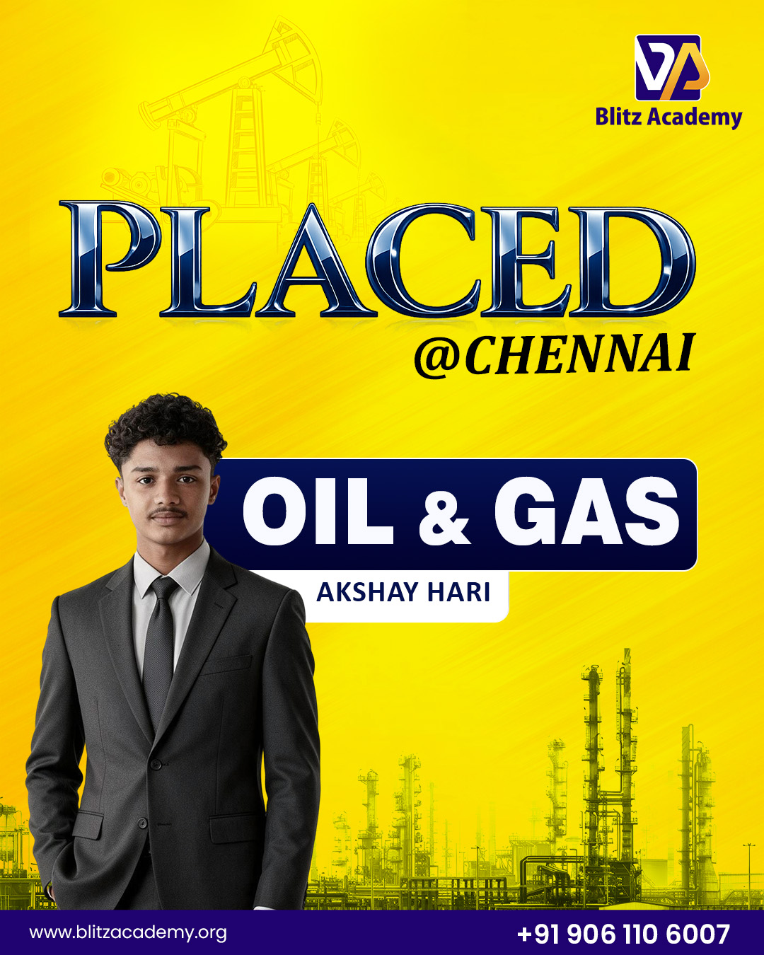 Akshay Hari, placed as Oil and gas (Chennai)